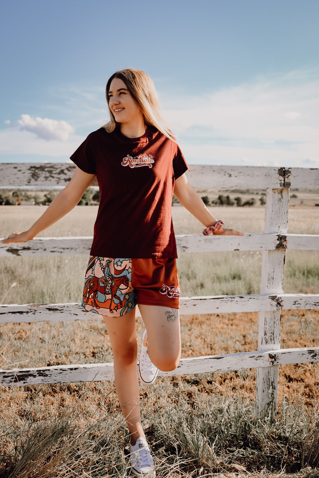 Cosmic Cowgirl shorts with zips
