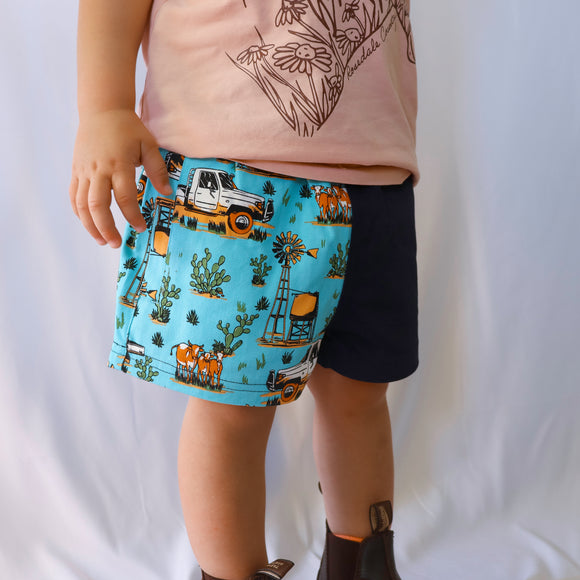 Kids The Farm Rugger Short with zips