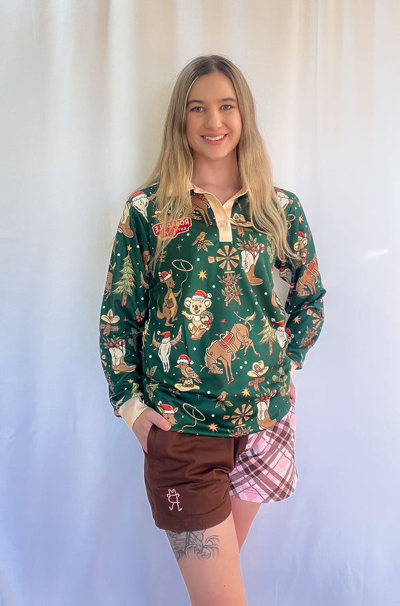 Aussie Country Christmas Fishing Shirt