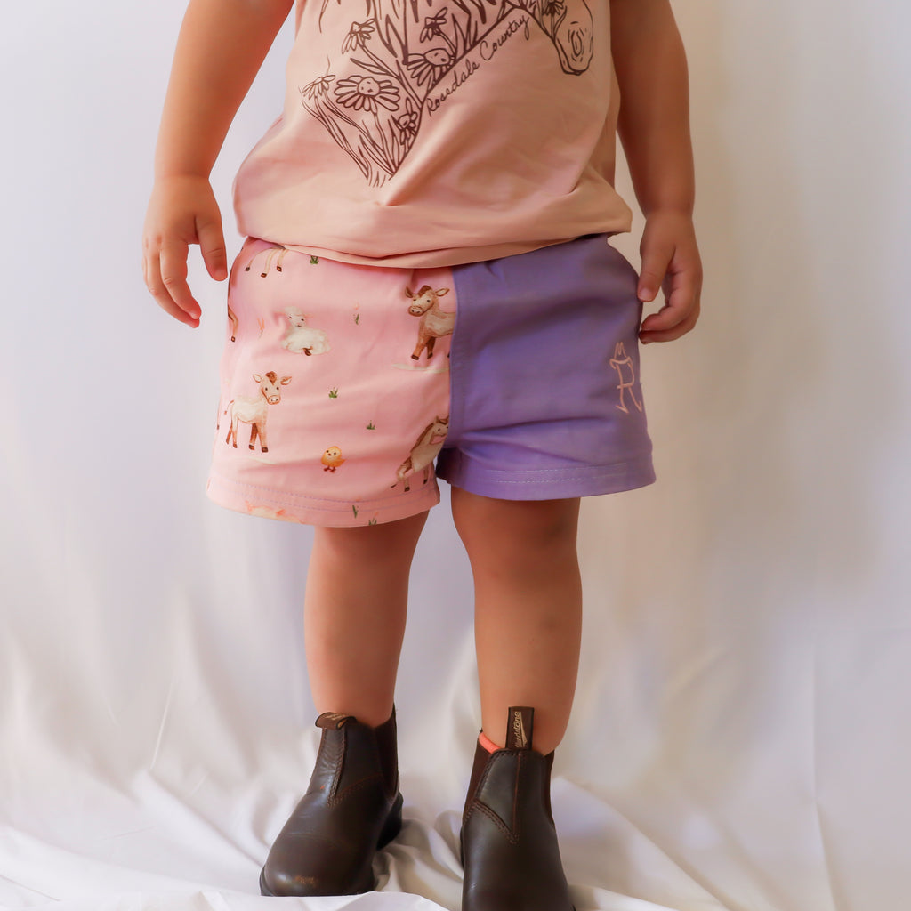 Girls Farmyard Rugger Short with zips