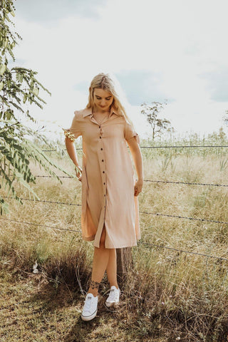 Desert Mist Button Dress