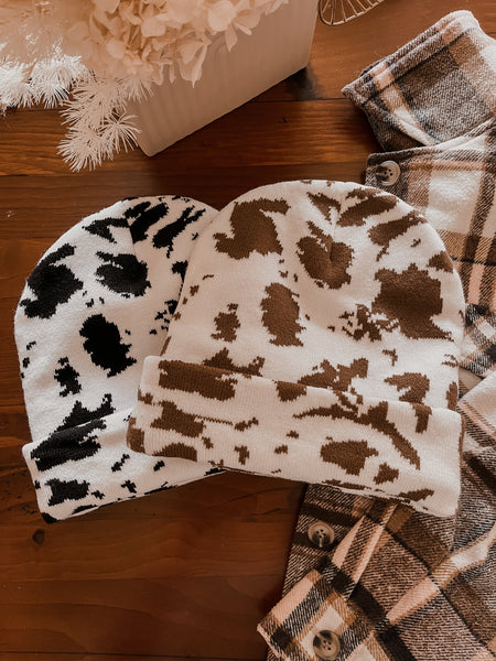 Cow Print Beanie