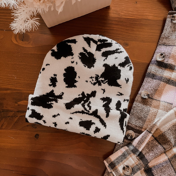 Cow Print Beanie