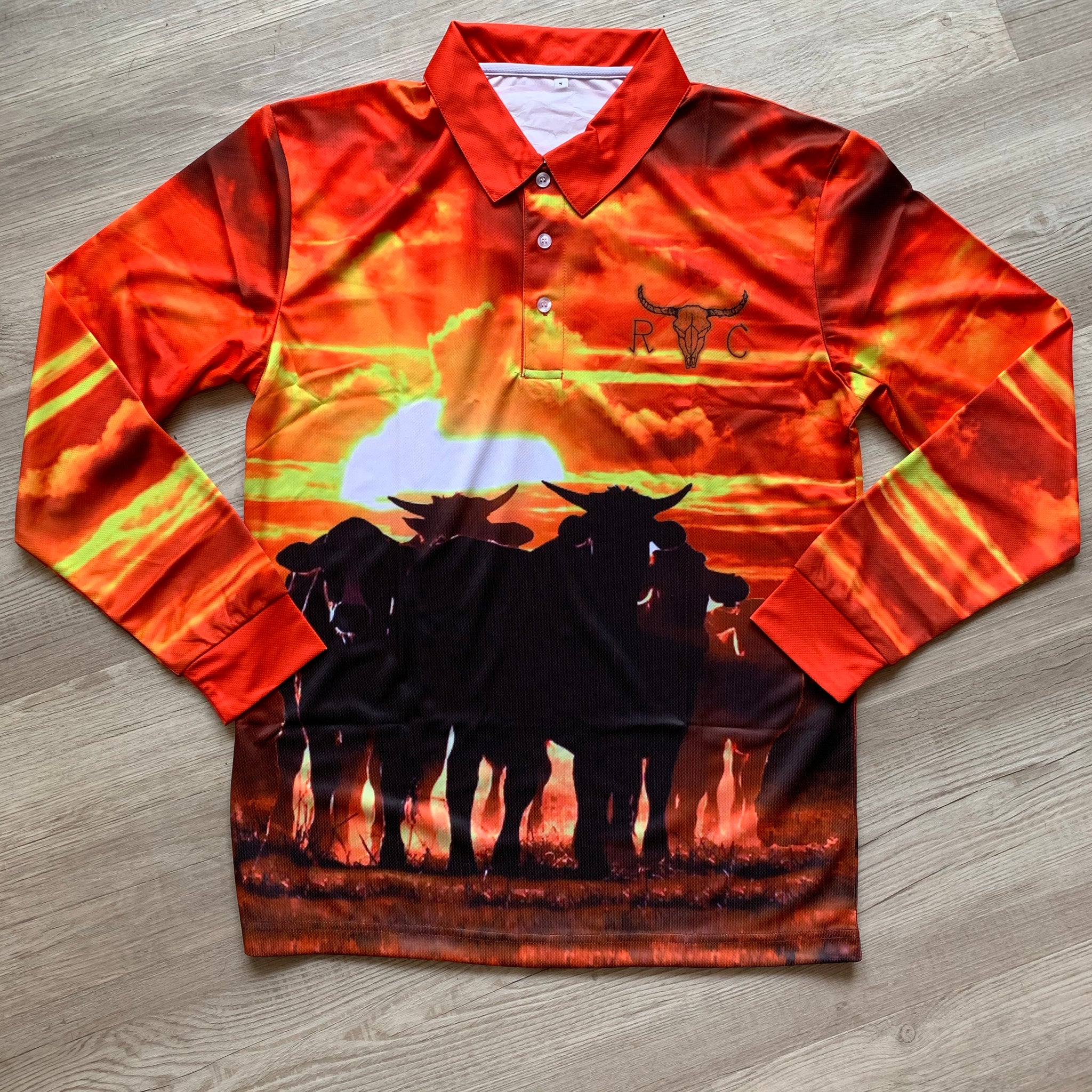 Sunset Cattle Fishing Shirt