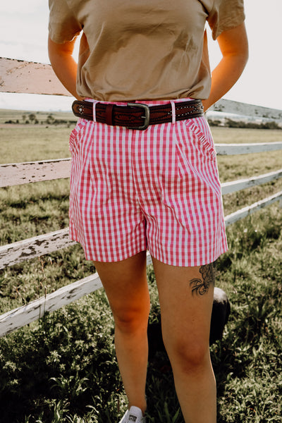 Pink Gingham Short